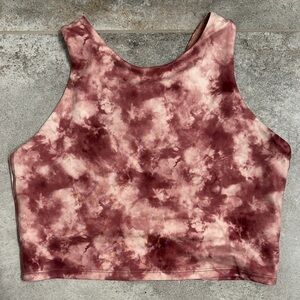 Athleta Tie-Dye Maroon long form sports bra, size Medium, excellent condition